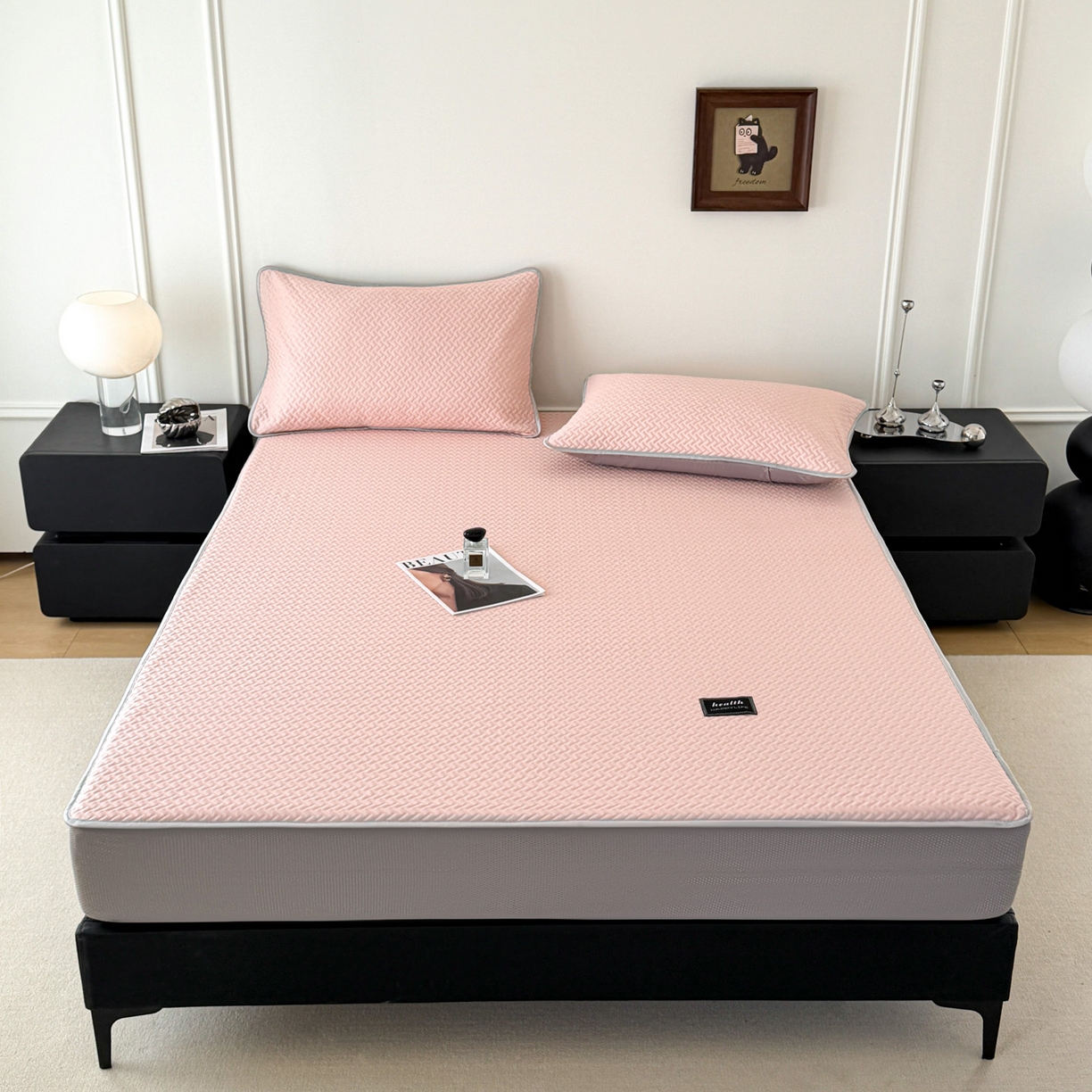 91家纺网 家纺一手货源 找家纺 （总）倾慕家纺 2026春夏新款全PE冰豆豆全包围床笠款凉席席子