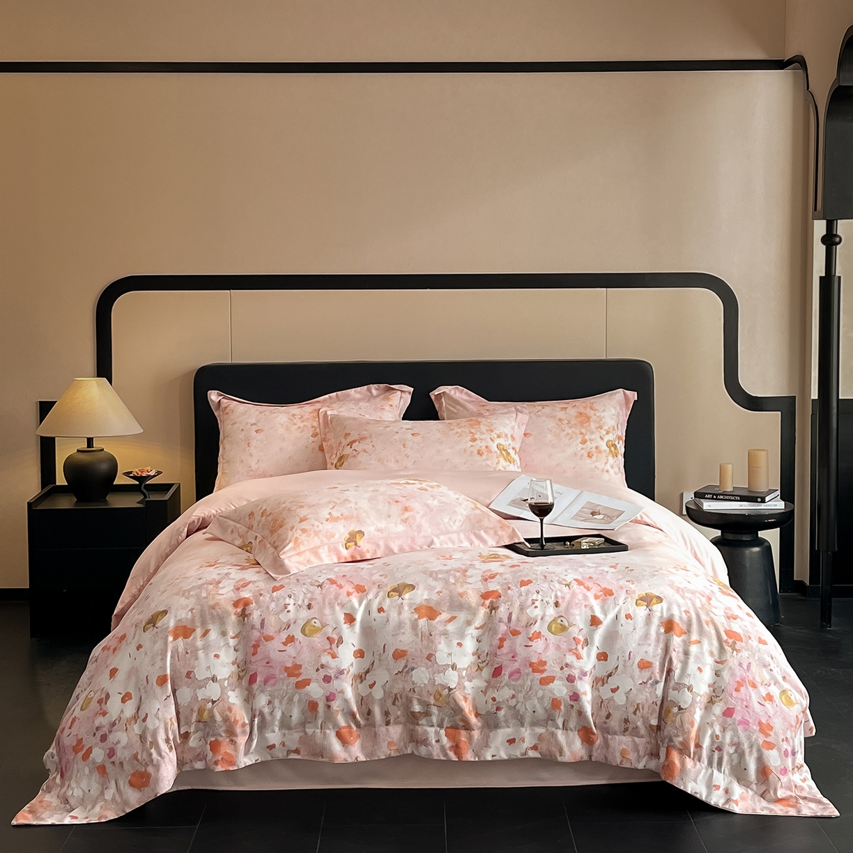 91家纺网 家纺一手货源 找家纺 （总）经年 2026春夏新款天丝数码印花四件套-花漾蝶影