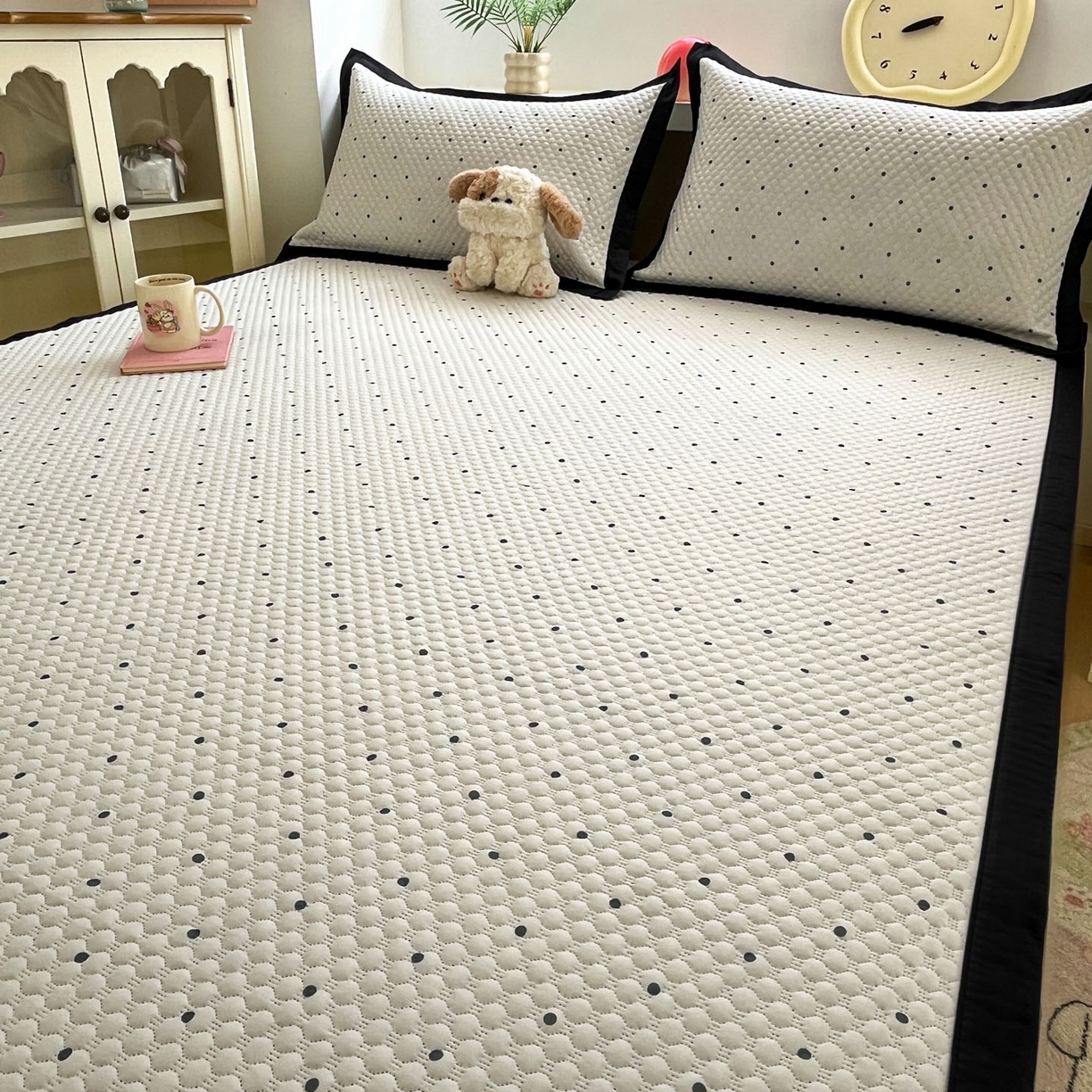 91家纺网 家纺一手货源 找家纺 寐居家纺 2026新款冰豆豆数码印花席三明治底凉席席子 星光点点