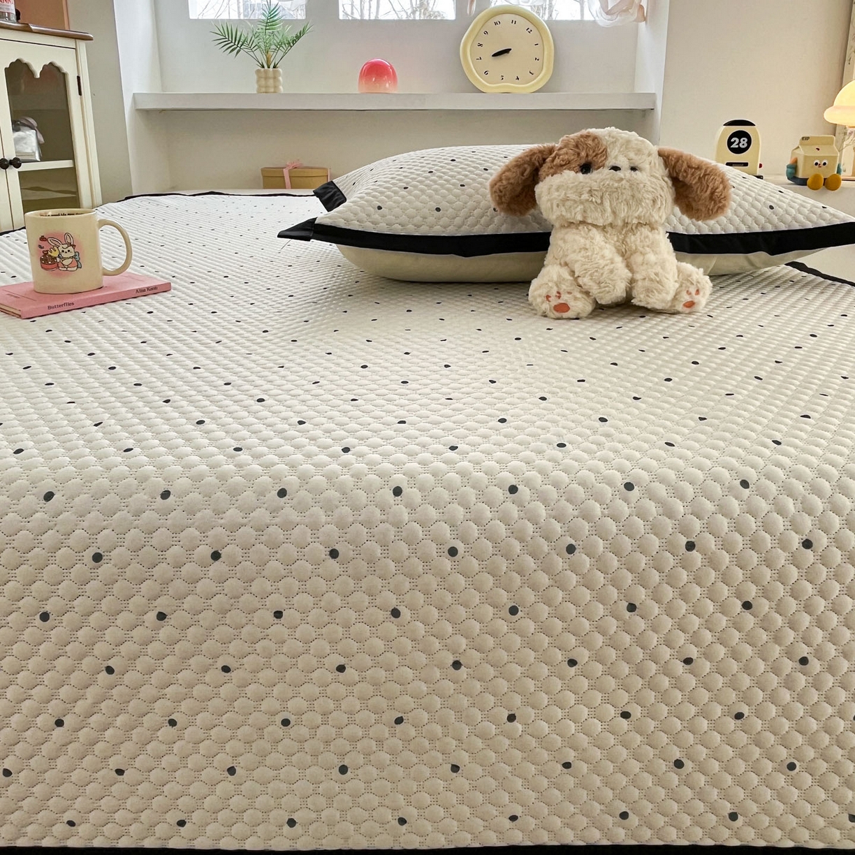 91家纺网 家纺一手货源 找家纺 寐居家纺 2026新款冰豆豆数码印花席三明治底凉席席子 星光点点