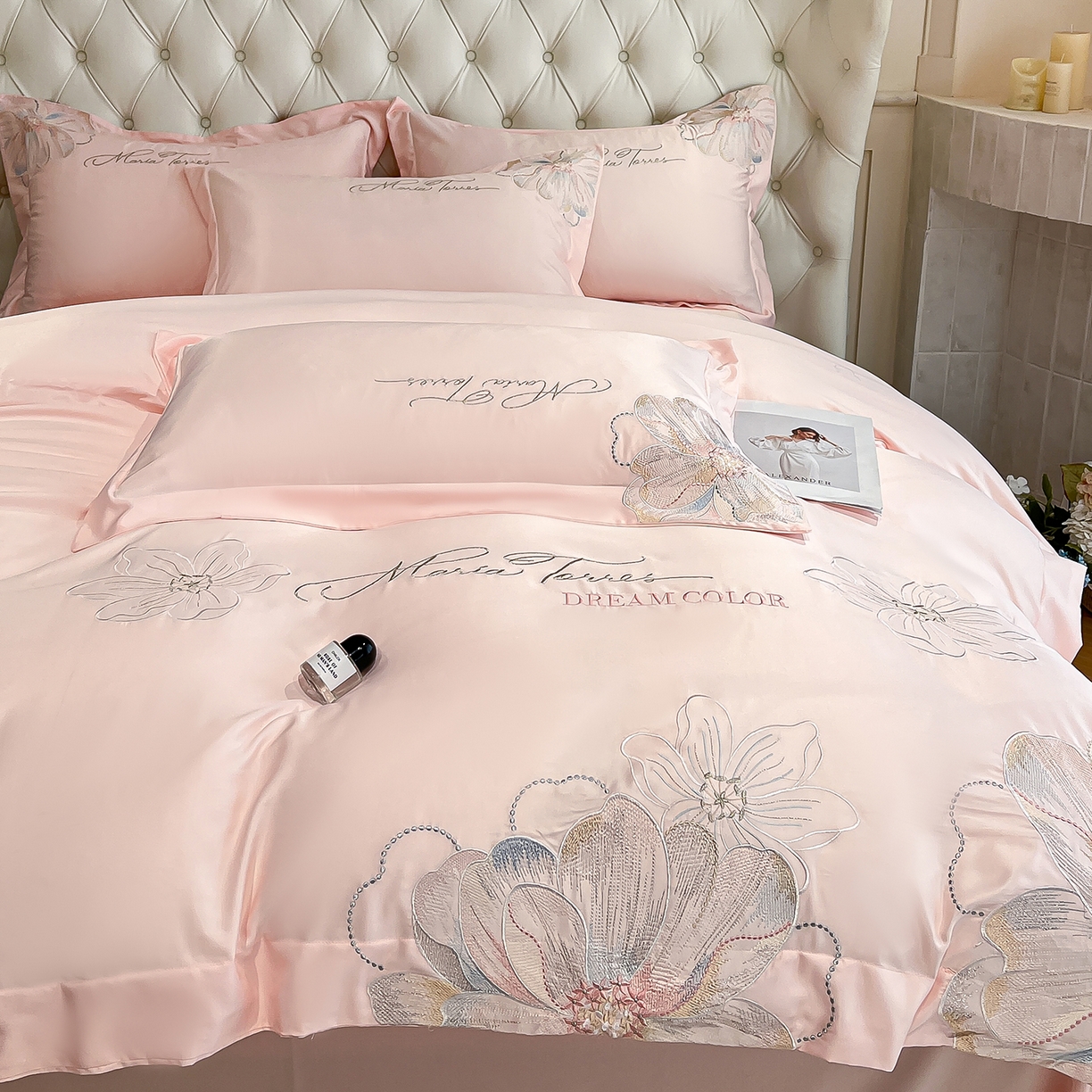 91家纺网 家纺一手货源 找家纺 （总）经年 2026春夏新款天丝刺绣四件套-时光