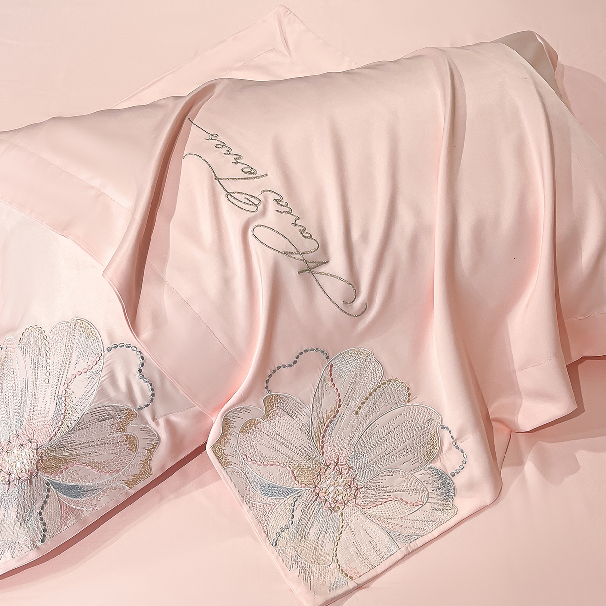 91家纺网 家纺一手货源 找家纺 （总）经年 2026春夏新款天丝刺绣四件套-时光