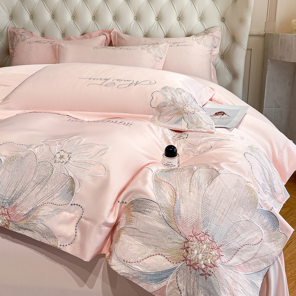 91家纺网 家纺一手货源 找家纺 （总）经年 2026春夏新款天丝刺绣四件套-时光