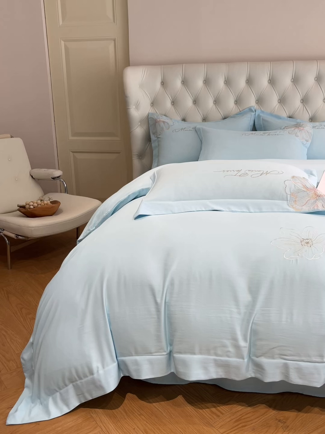 91家纺网 家纺一手货源 找家纺 经年 2026春夏新款天丝刺绣四件套-时光 时光-以太兰