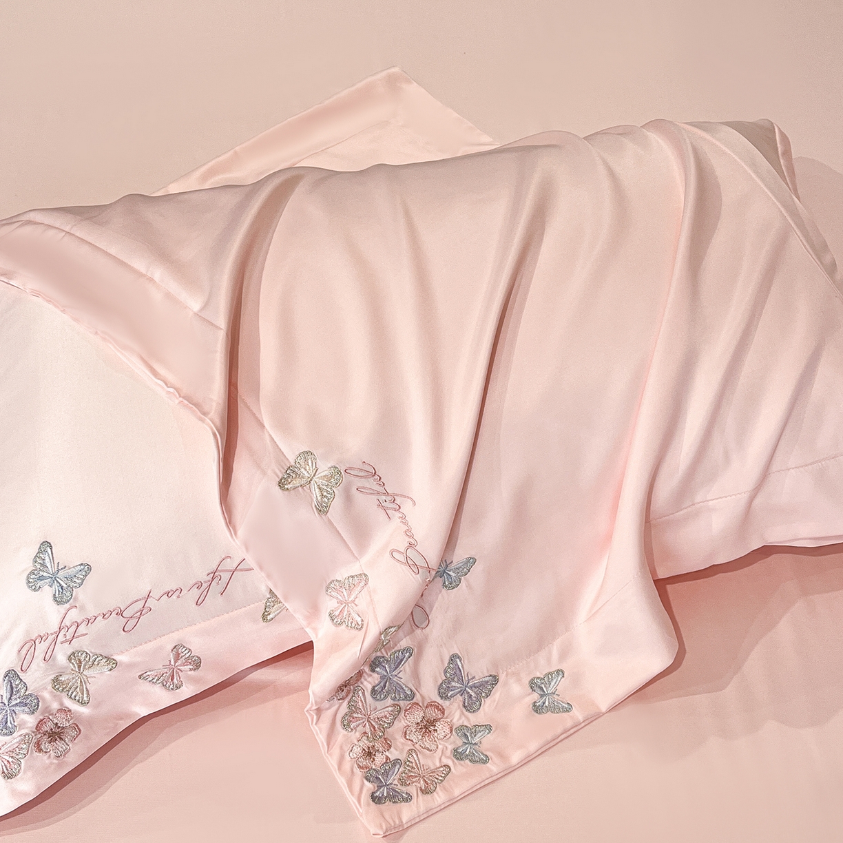 91家纺网 家纺一手货源 找家纺 （总）经年 2026春夏新款天丝刺绣四件套-蝶恋