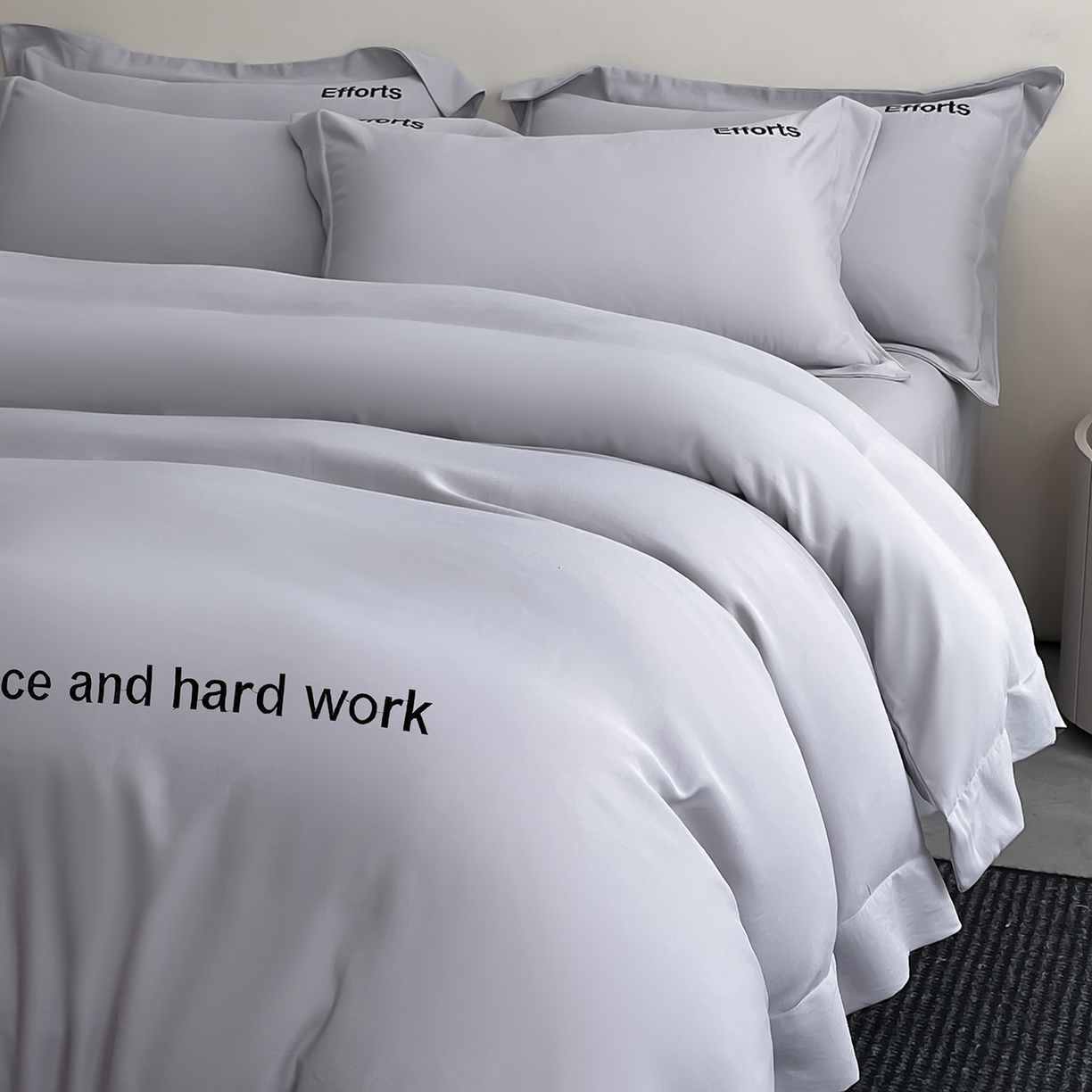 91家纺网 家纺一手货源 找家纺 经年 2026春夏新款天丝刺绣四件套-有理想 有理想-爵士灰