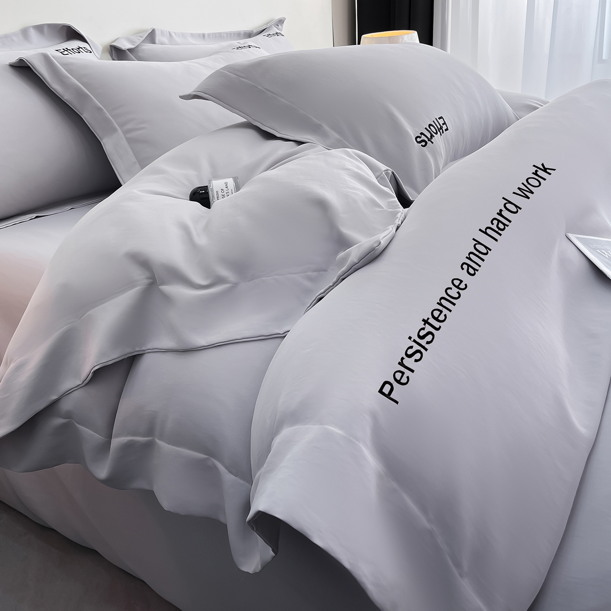 91家纺网 家纺一手货源 找家纺 经年 2026春夏新款天丝刺绣四件套-有理想 有理想-爵士灰