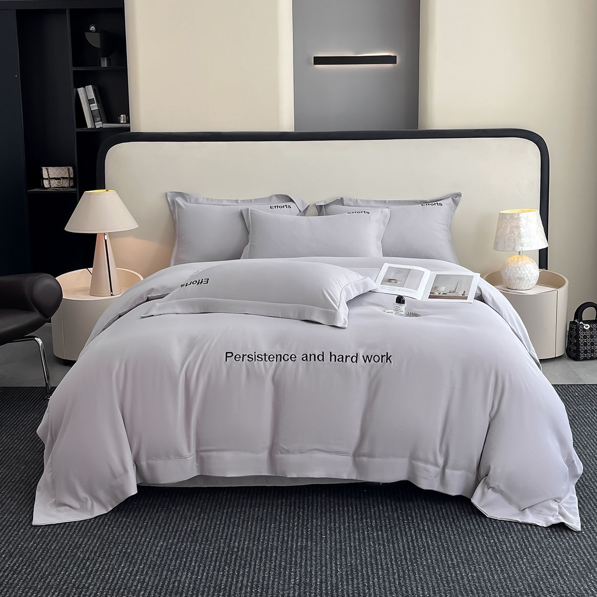 91家纺网 家纺一手货源 找家纺 经年 2026春夏新款天丝刺绣四件套-有理想 有理想-爵士灰