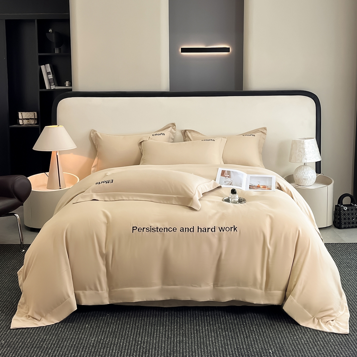 91家纺网 家纺一手货源 找家纺 经年 2026春夏新款天丝刺绣四件套-有理想 有理想-香槟