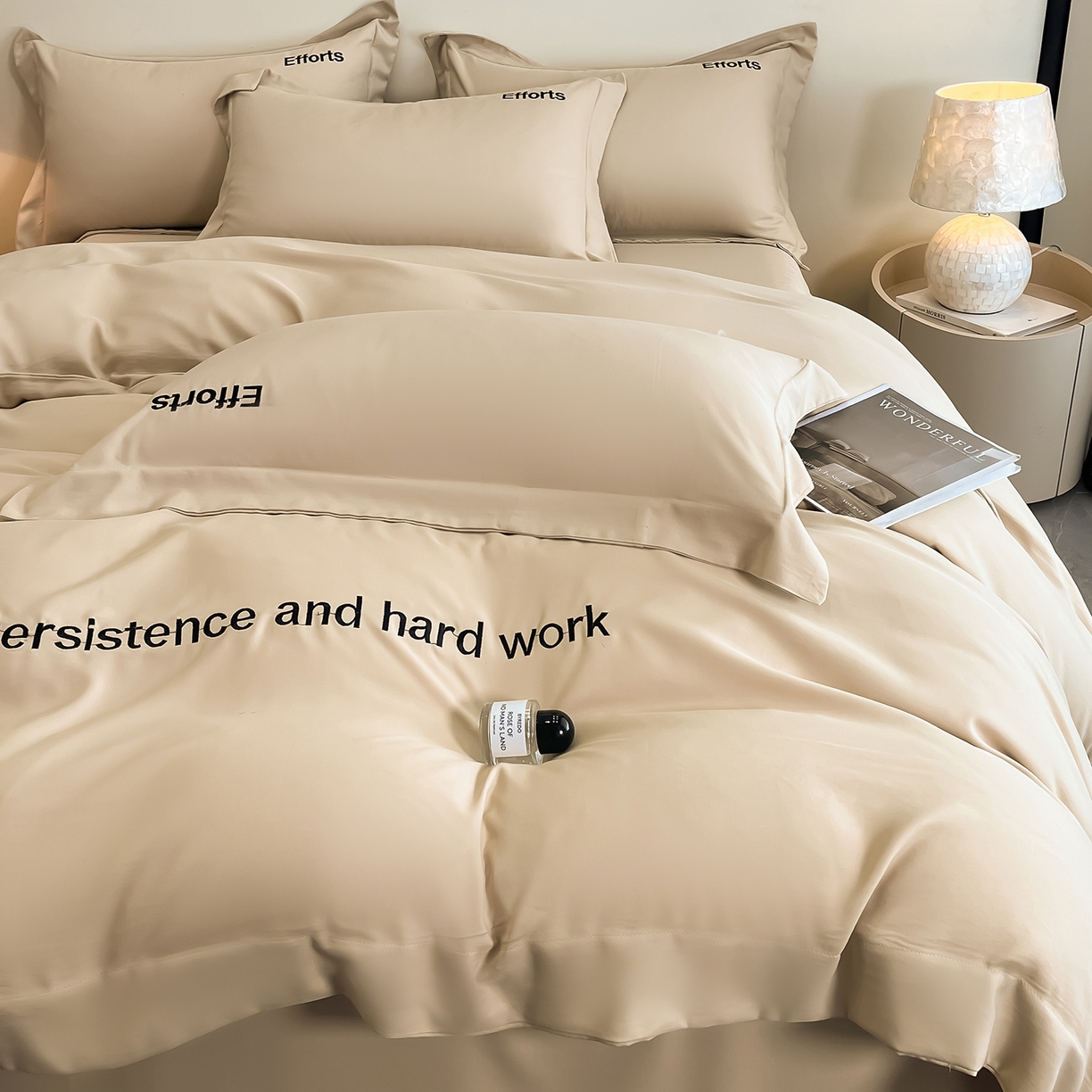 91家纺网 家纺一手货源 找家纺 经年 2026春夏新款天丝刺绣四件套-有理想 有理想-香槟