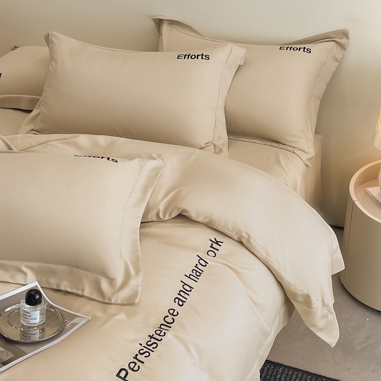 91家纺网 家纺一手货源 找家纺 经年 2026春夏新款天丝刺绣四件套-有理想 有理想-香槟