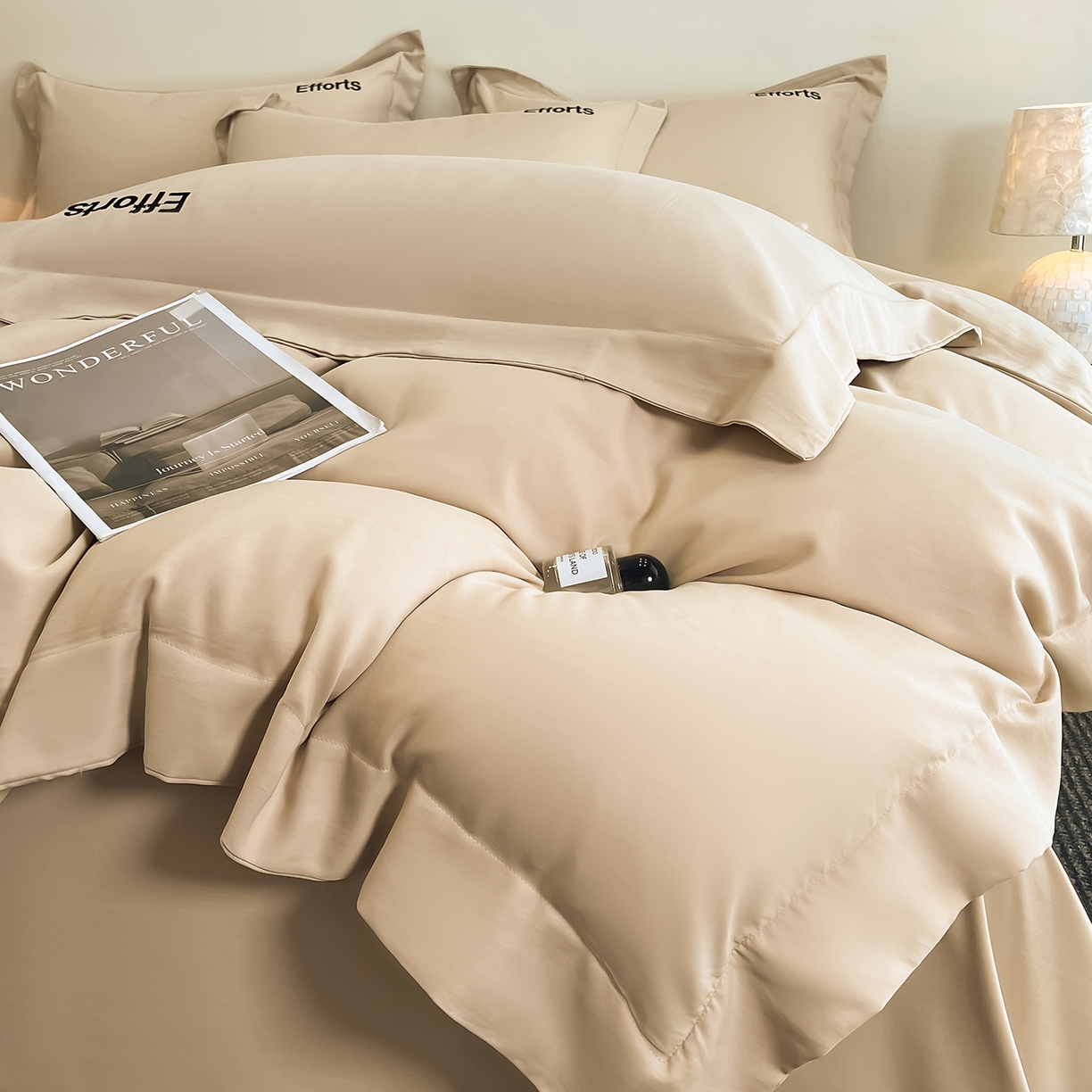 91家纺网 家纺一手货源 找家纺 经年 2026春夏新款天丝刺绣四件套-有理想 有理想-香槟