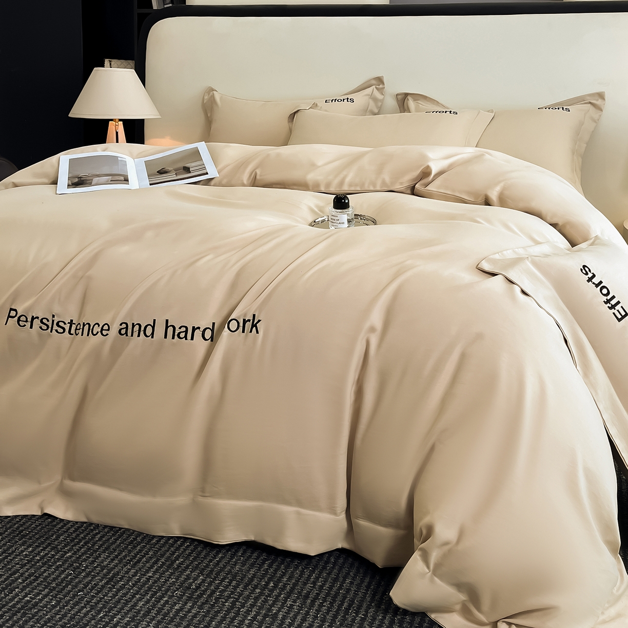 91家纺网 家纺一手货源 找家纺 经年 2026春夏新款天丝刺绣四件套-有理想 有理想-香槟