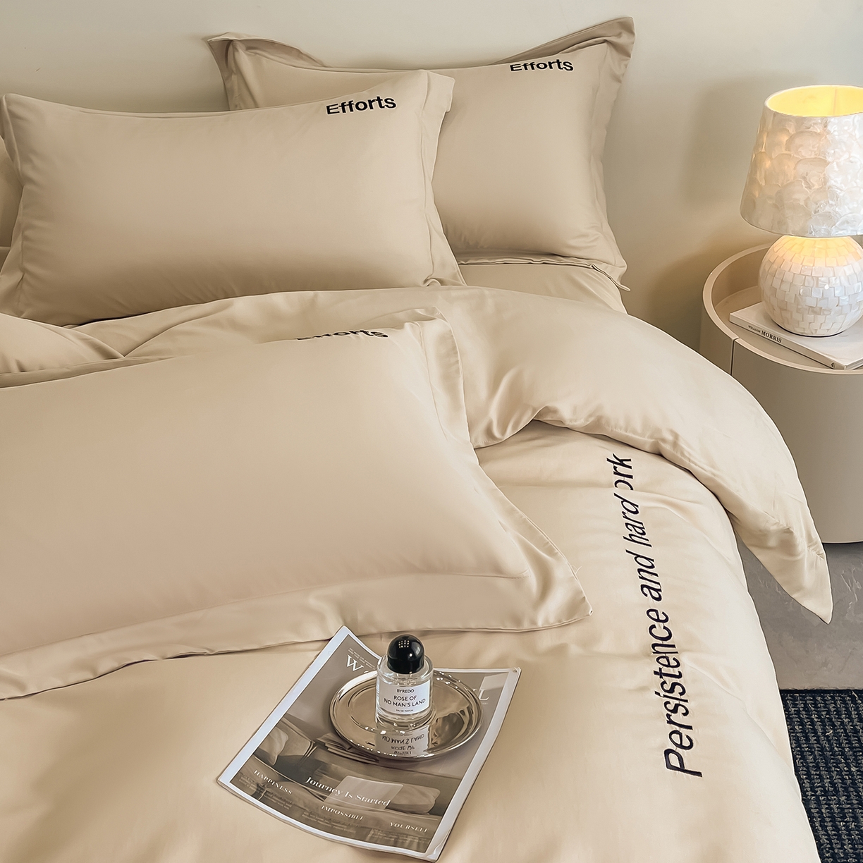 91家纺网 家纺一手货源 找家纺 经年 2026春夏新款天丝刺绣四件套-有理想 有理想-香槟