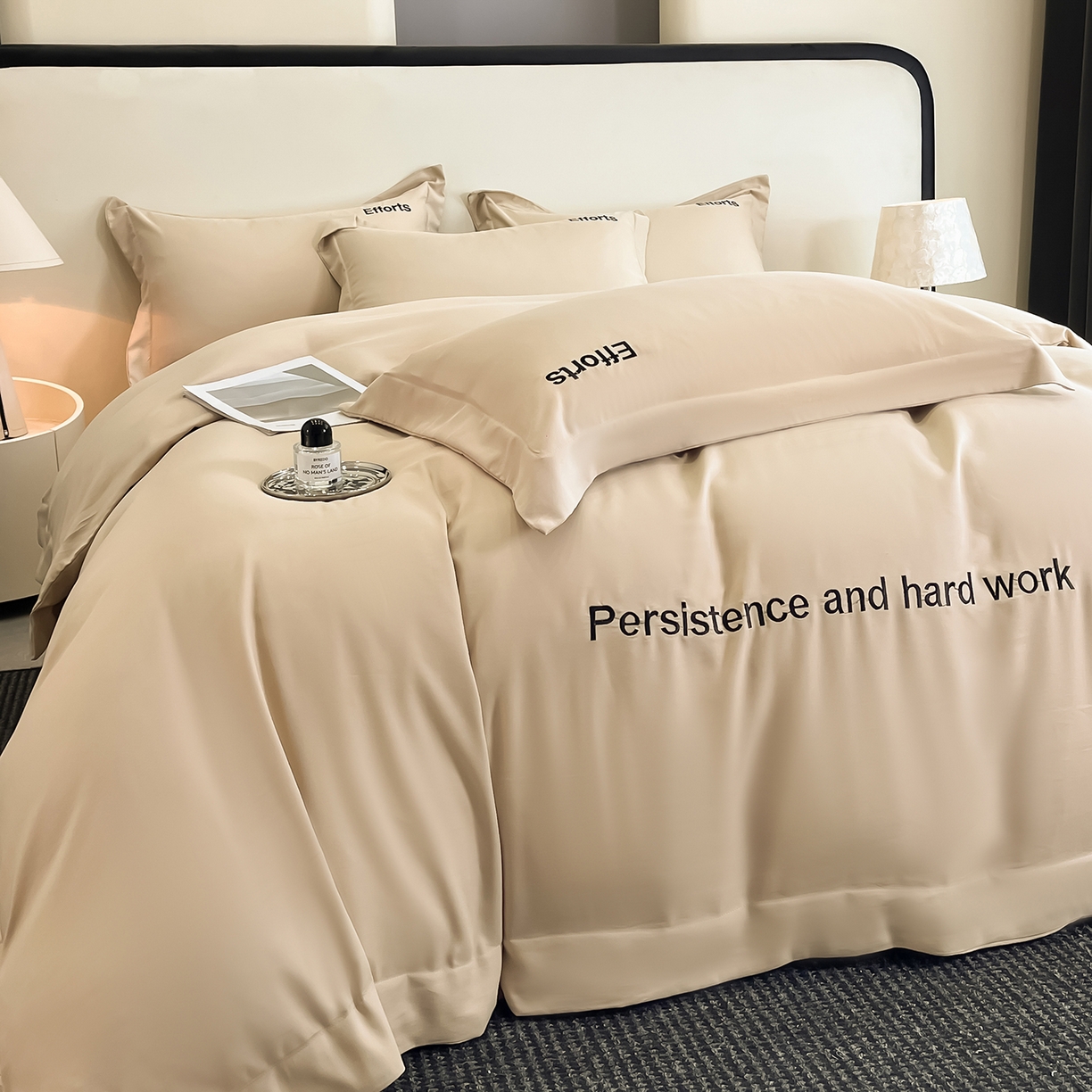 91家纺网 家纺一手货源 找家纺 经年 2026春夏新款天丝刺绣四件套-有理想 有理想-香槟