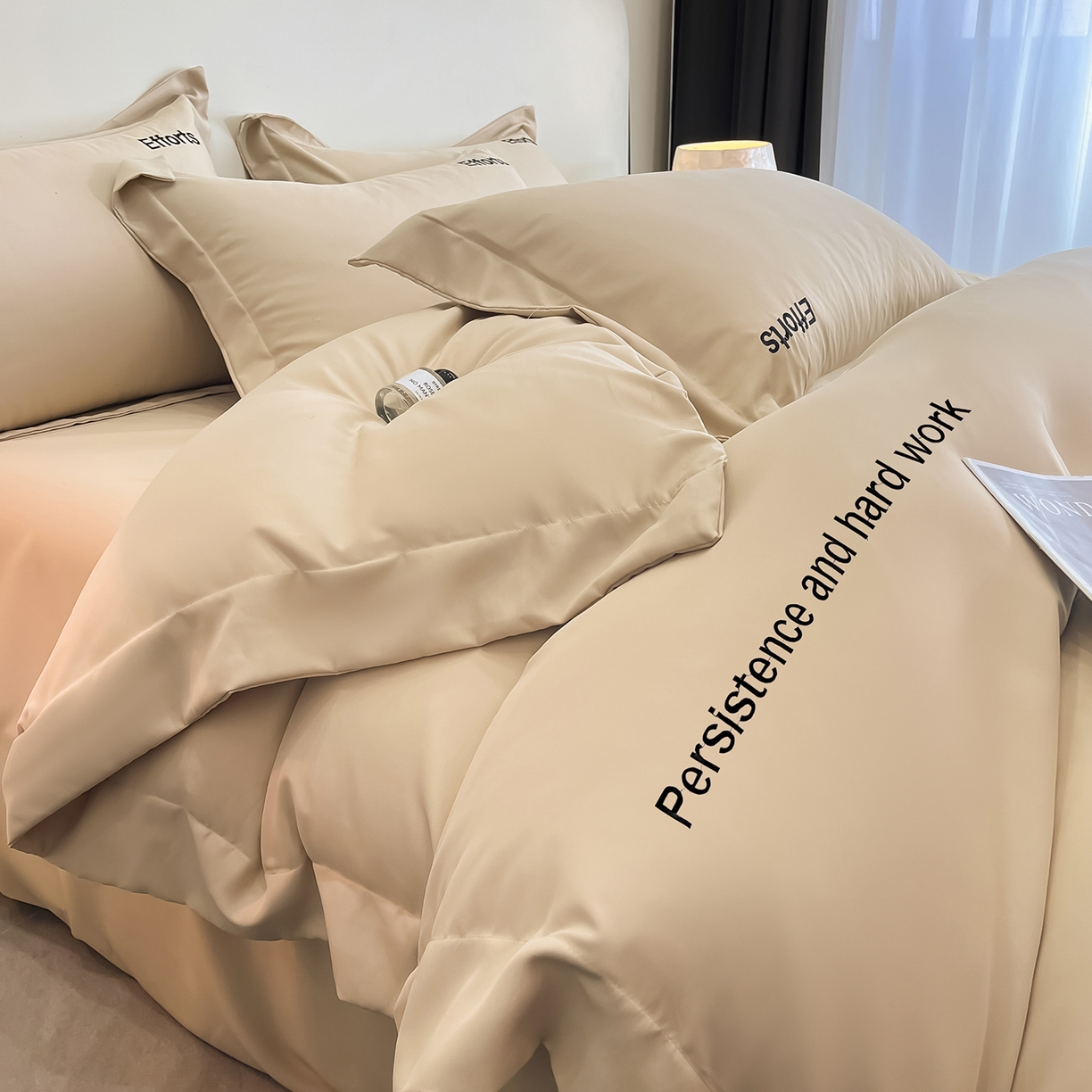 91家纺网 家纺一手货源 找家纺 经年 2026春夏新款天丝刺绣四件套-有理想 有理想-香槟