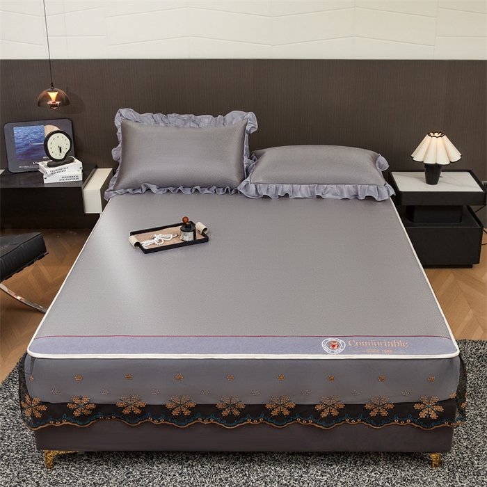 91家纺网 家纺一手货源 找家纺 （总）情恒家纺 2026新款冰藤席床笠款席子凉席三件套-皇家