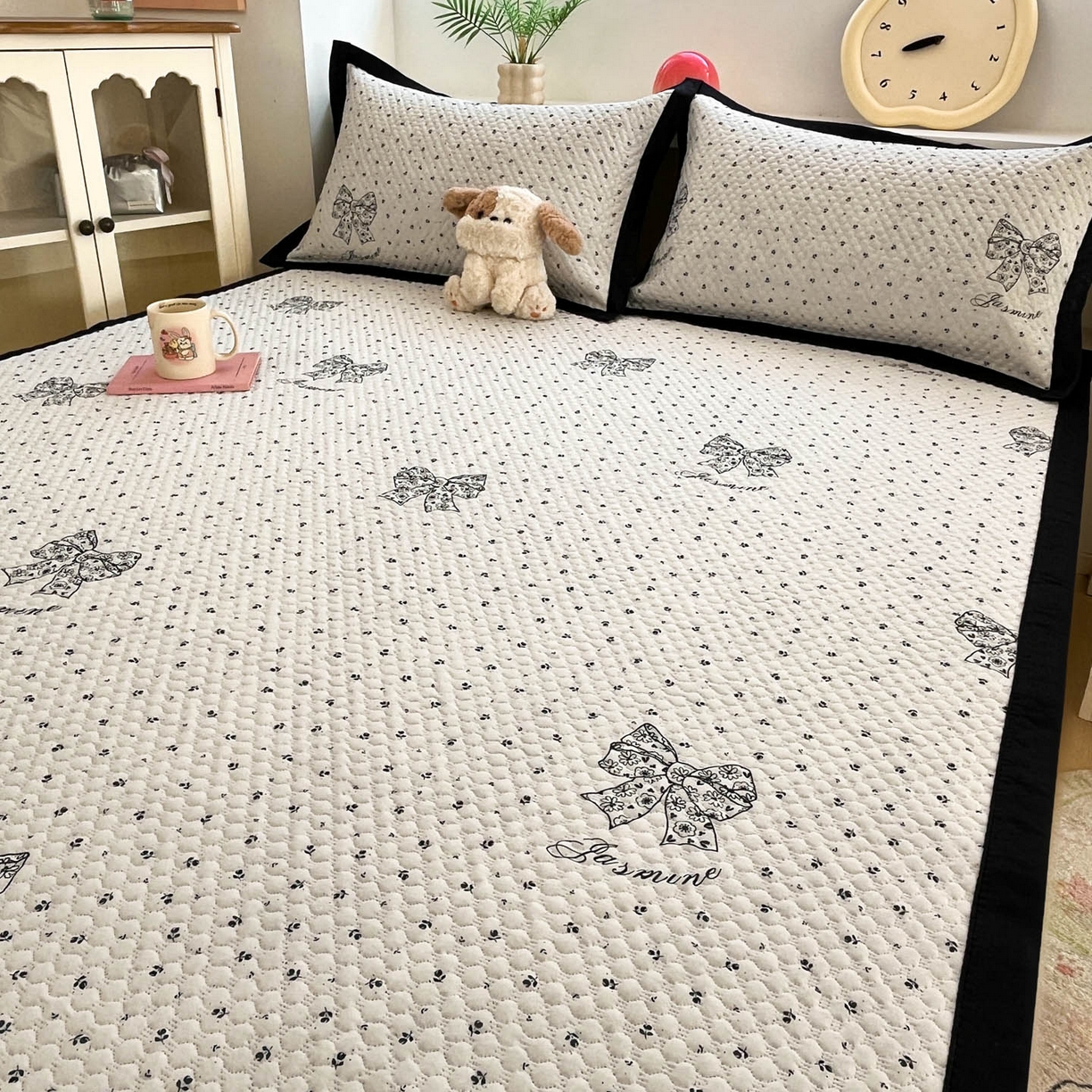 91家纺网 家纺一手货源 找家纺 寐居家纺 2026新款冰豆豆数码印花席三明治底凉席席子 叶语春禾