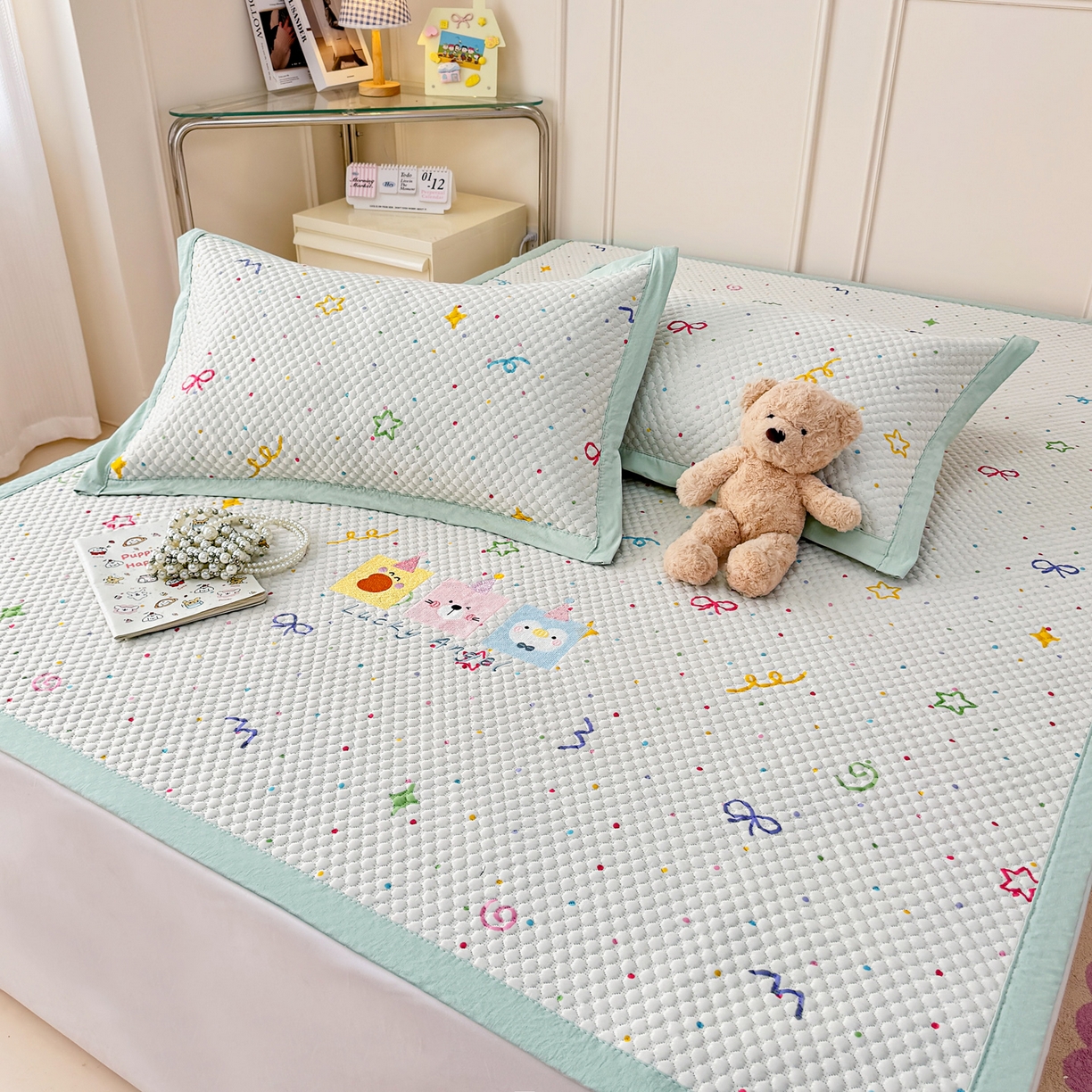 91家纺网 家纺一手货源 找家纺 （总）寐居家纺 2026新款冰豆豆印加绣凉席席子