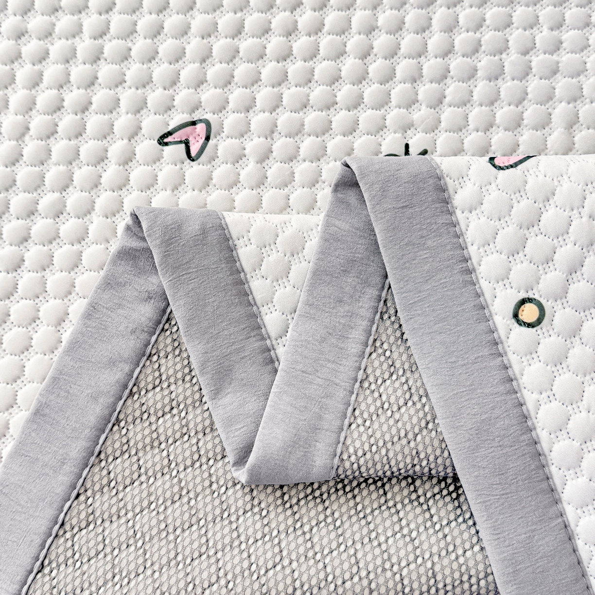 91家纺网 家纺一手货源 找家纺 寐居家纺 2026新款冰豆豆印加绣凉席席子 星辰仙子