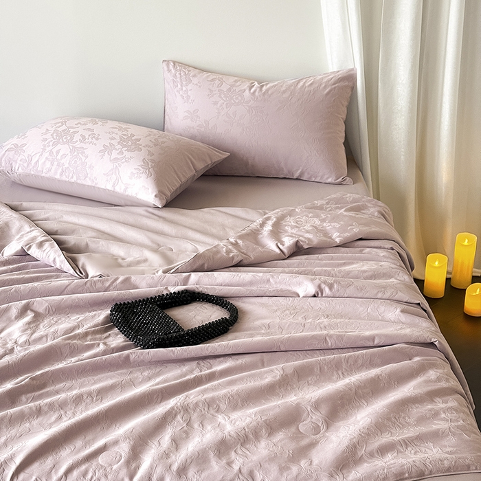 91家纺网 家纺一手货源 找家纺 Mr.pig猪先生水洗棉 2026新款全棉提花夏被-梦想月季（展示价格为控价，实际价格请联系客服） 梦想月季优雅粉