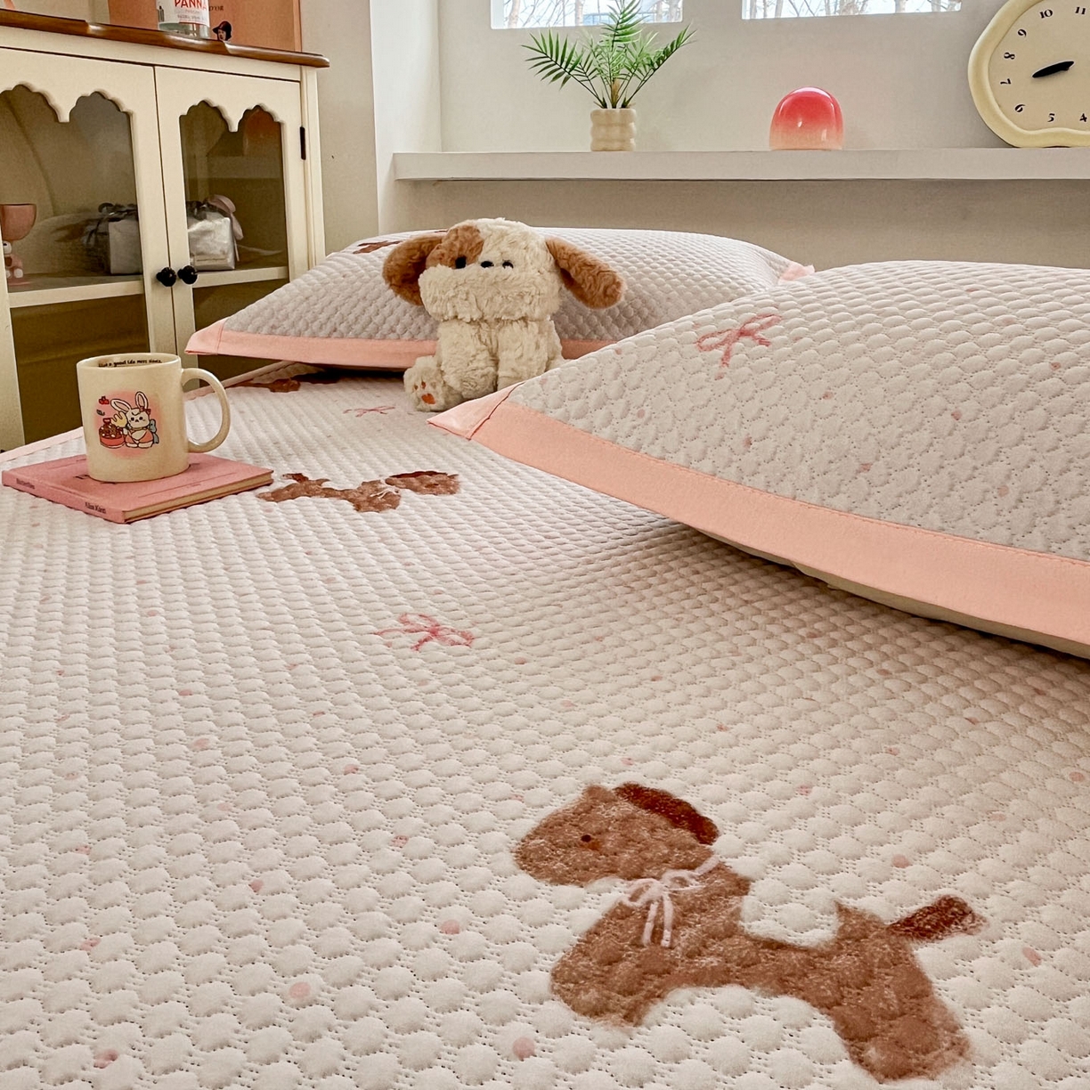 91家纺网 家纺一手货源 找家纺 寐居家纺 2026新款冰豆豆治愈系凉席席子 治愈-木马粉