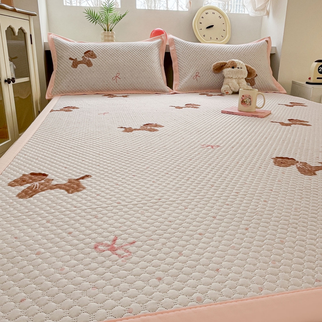 91家纺网 家纺一手货源 找家纺 寐居家纺 2026新款冰豆豆治愈系凉席席子 治愈-木马粉