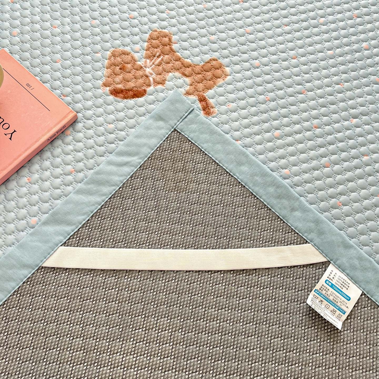 91家纺网 家纺一手货源 找家纺 寐居家纺 2026新款冰豆豆治愈系凉席席子 治愈-木马蓝