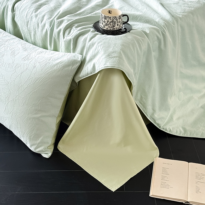 91家纺网 家纺一手货源 找家纺 Mr.pig猪先生水洗棉 2026新款全棉提花夏被-简禾（展示价格为控价，实际价格请联系客服） 简禾清水绿