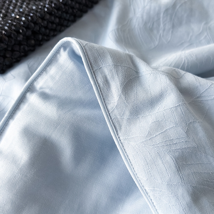 91家纺网 家纺一手货源 找家纺 Mr.pig猪先生水洗棉 2026新款全棉提花夏被-简禾（展示价格为控价，实际价格请联系客服） 简禾电光蓝