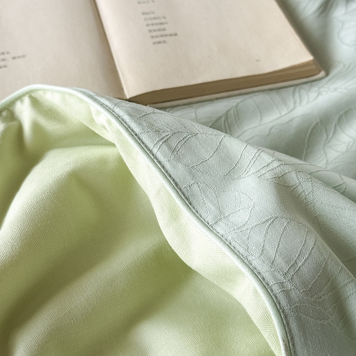 91家纺网 家纺一手货源 找家纺 Mr.pig猪先生水洗棉 2026新款全棉提花夏被-简禾（展示价格为控价，实际价格请联系客服） 简禾清水绿