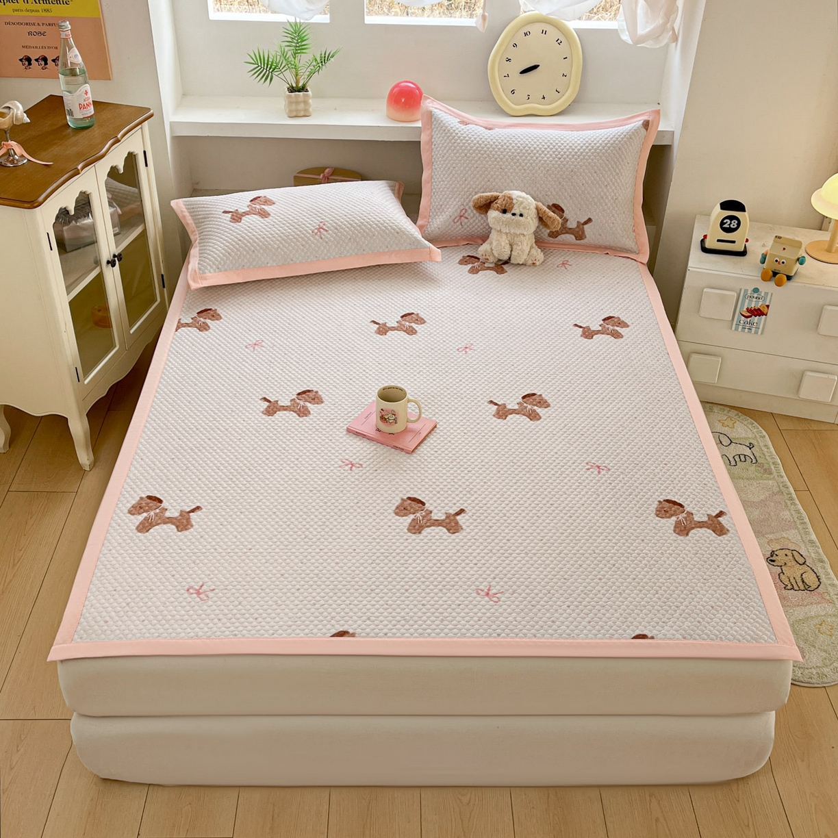 91家纺网 家纺一手货源 找家纺 寐居家纺 2026新款冰豆豆治愈系凉席席子 治愈-木马粉