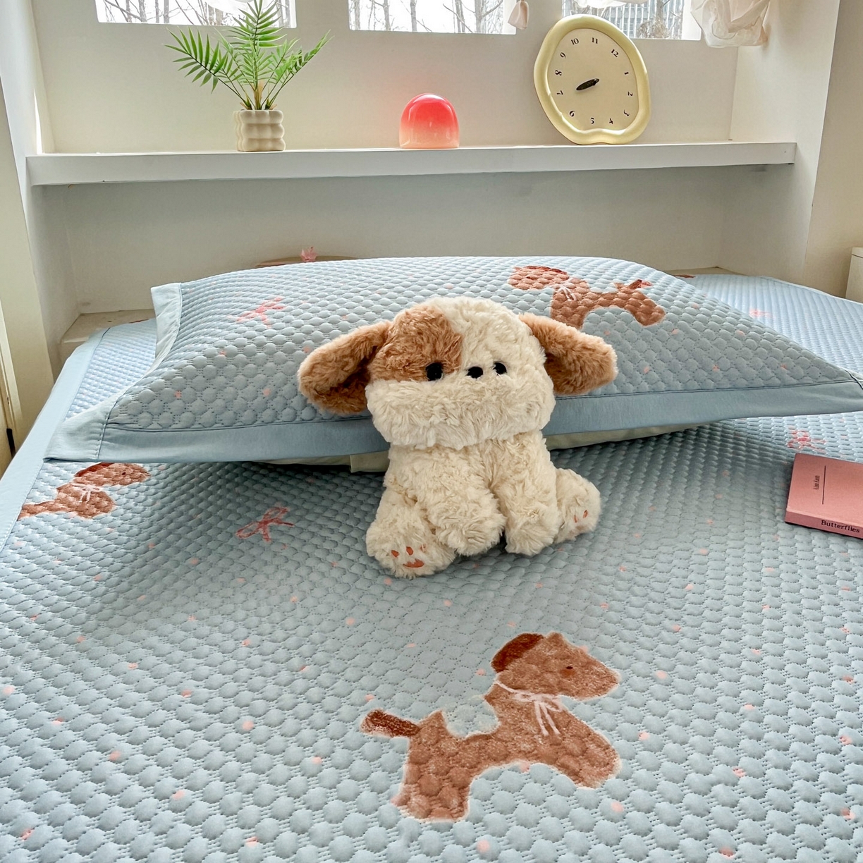 91家纺网 家纺一手货源 找家纺 寐居家纺 2026新款冰豆豆治愈系凉席席子 治愈-木马蓝