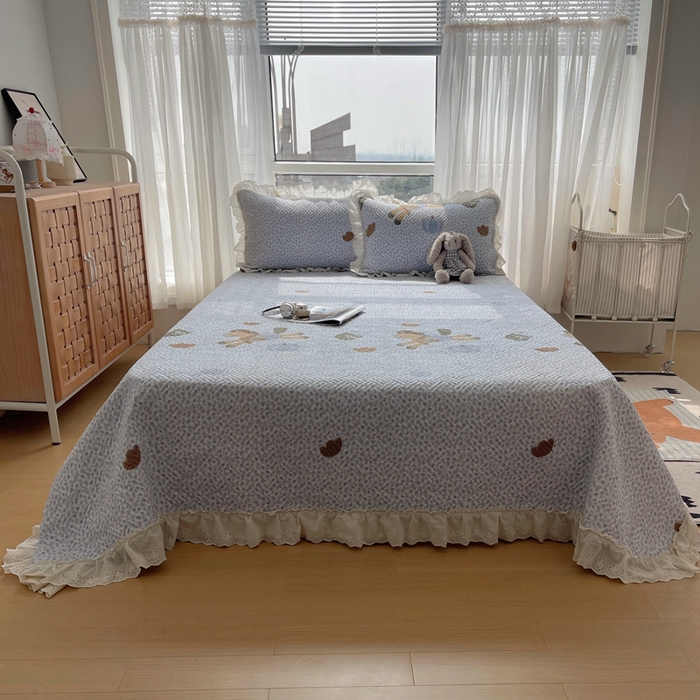 91家纺网 家纺一手货源 找家纺 悦织湾家纺 2026新款水洗冰丝贡缎提花亲肤四件套春夏凉爽床上用品四件套 琼华锦序