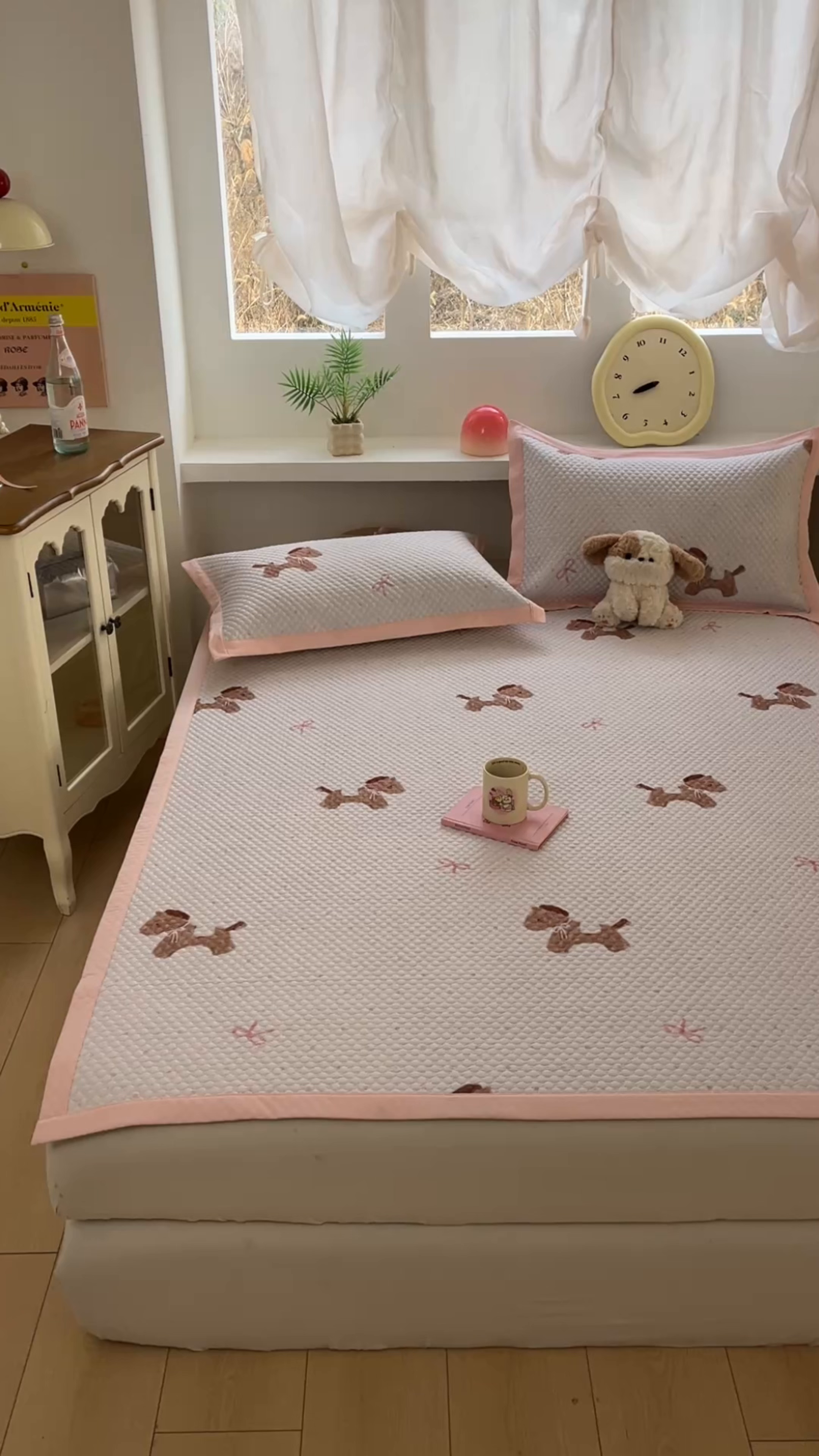 91家纺网 家纺一手货源 找家纺 寐居家纺 2026新款冰豆豆治愈系凉席席子 治愈-木马粉