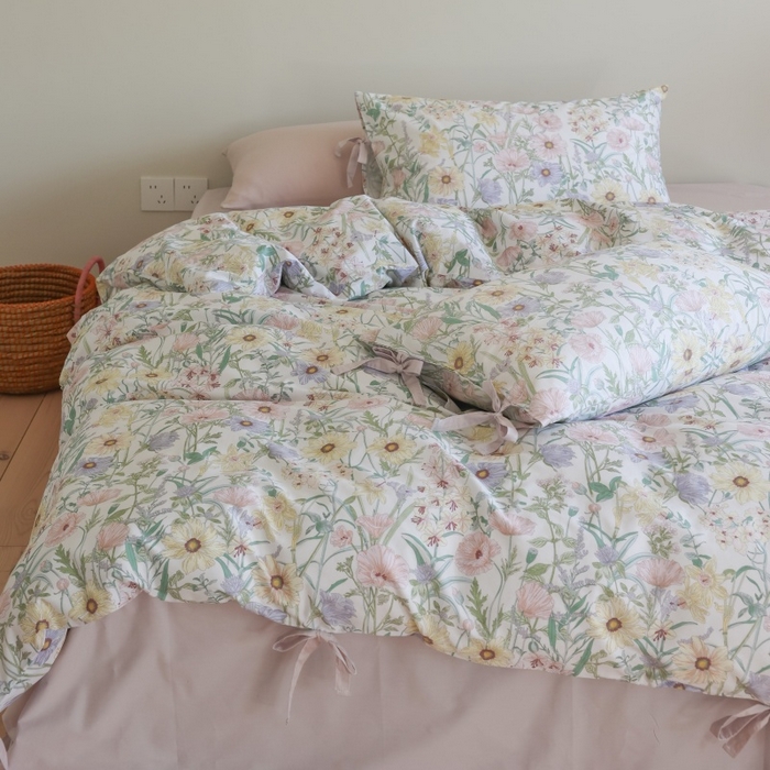 91家纺网 家纺一手货源 找家纺 （总）棉眠 2026新款全棉纯棉蝴蝶结系带款四件套