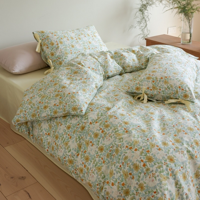 91家纺网 家纺一手货源 找家纺 （总）棉眠 2026新款全棉纯棉蝴蝶结系带款四件套