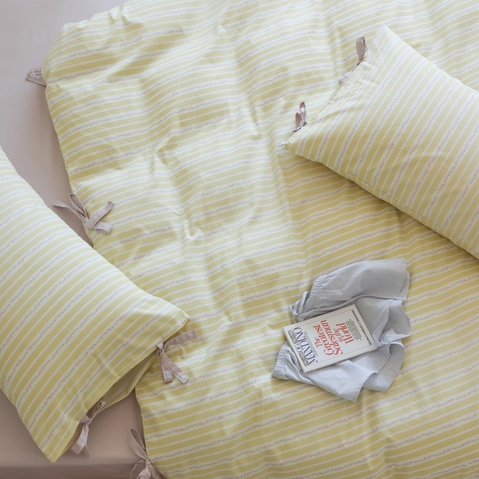 91家纺网 家纺一手货源 找家纺 棉眠 2026新款全棉纯棉蝴蝶结系带款四件套 橘子汽水（蝴蝶结系带款）