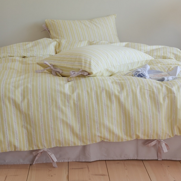 91家纺网 家纺一手货源 找家纺 棉眠 2026新款全棉纯棉蝴蝶结系带款四件套 橘子汽水（蝴蝶结系带款）