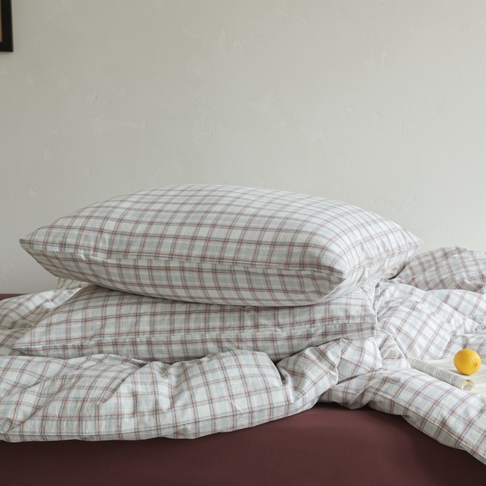 91家纺网 家纺一手货源 找家纺 （总）棉眠 2026新款全棉纯棉水洗棉色织格子四件套-奥斯汀系列