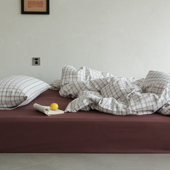 91家纺网 家纺一手货源 找家纺 （总）棉眠 2026新款全棉纯棉水洗棉色织格子四件套-奥斯汀系列