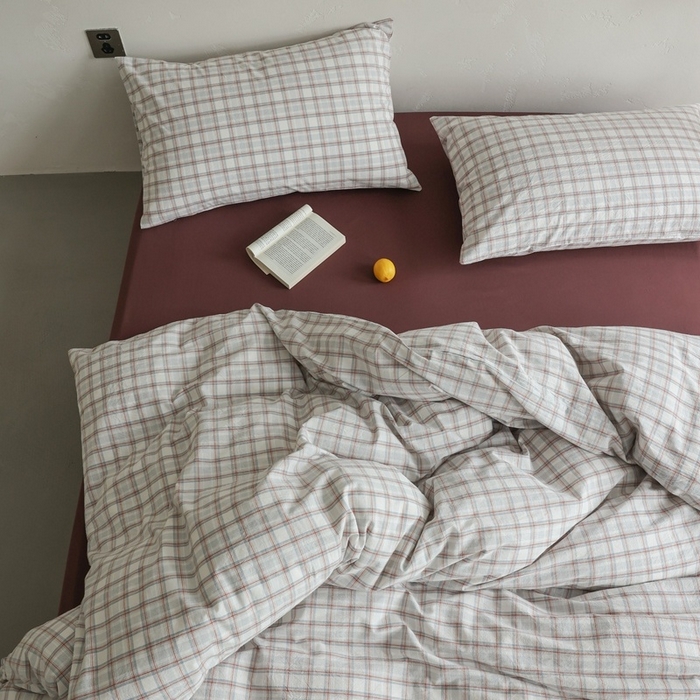 （总）棉眠 2026新款全棉纯棉水洗棉色织格子四件套-奥斯汀系列