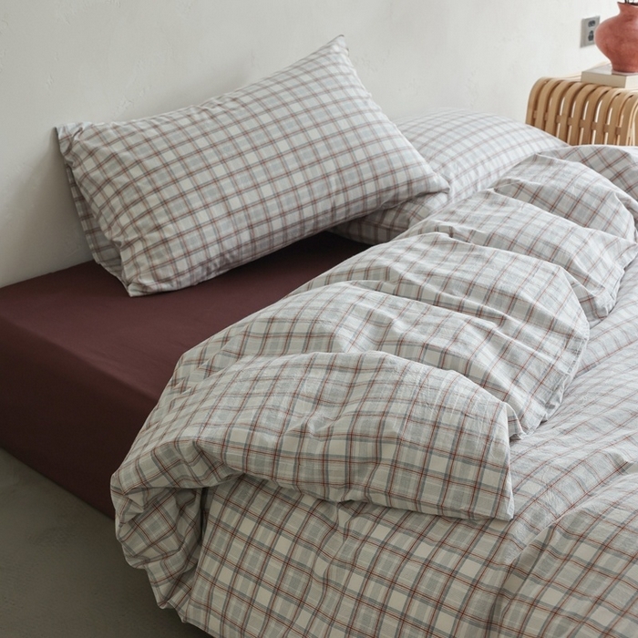 91家纺网 家纺一手货源 找家纺 （总）棉眠 2026新款全棉纯棉水洗棉色织格子四件套-奥斯汀系列