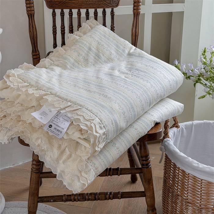 91家纺网 家纺一手货源 找家纺 暖生活 2026新款全棉花边款大豆夏被夏凉被空调被 晴日花条