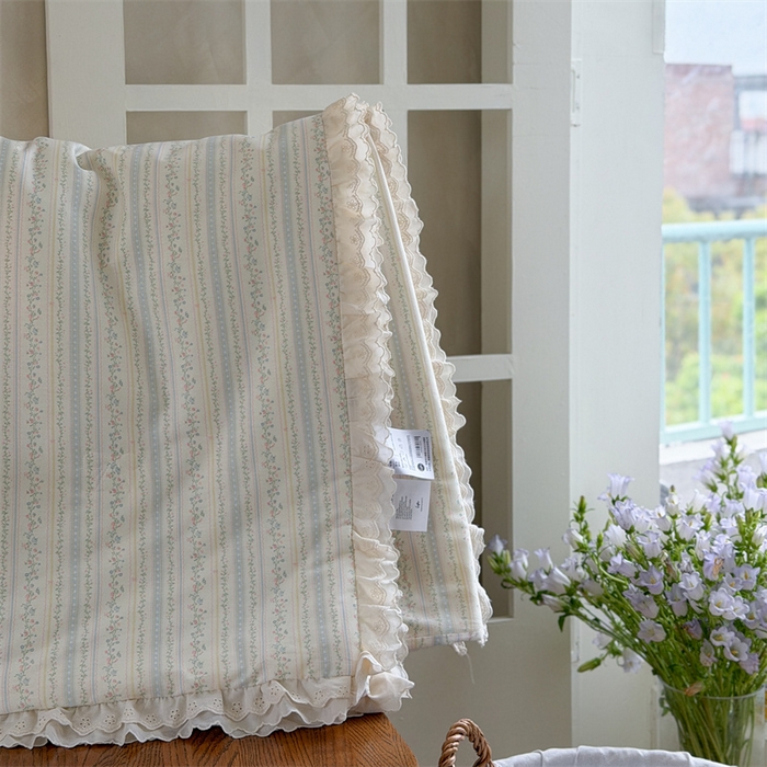 91家纺网 家纺一手货源 找家纺 暖生活 2026新款全棉花边款大豆夏被夏凉被空调被 晴日花条