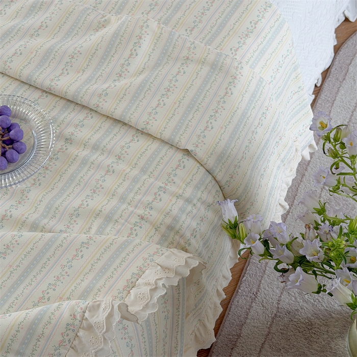 91家纺网 家纺一手货源 找家纺 暖生活 2026新款全棉花边款大豆夏被夏凉被空调被 晴日花条