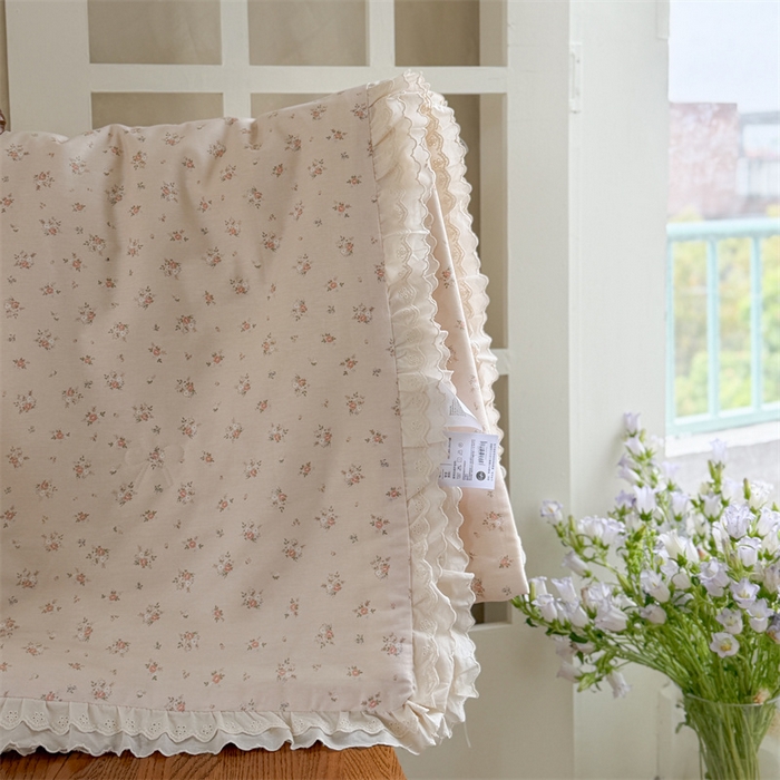 91家纺网 家纺一手货源 找家纺 暖生活 2026新款全棉花边款大豆夏被夏凉被空调被 奶杏花谣