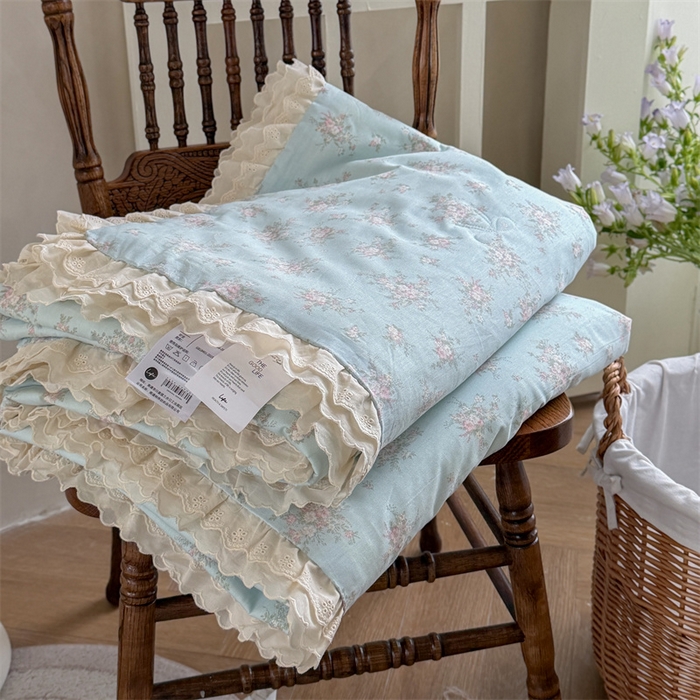 91家纺网 家纺一手货源 找家纺 暖生活 2026新款全棉花边款大豆夏被夏凉被空调被 莫奈花漾