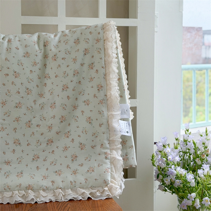 91家纺网 家纺一手货源 找家纺 暖生活 2026新款全棉花边款大豆夏被夏凉被空调被 薄荷碎花