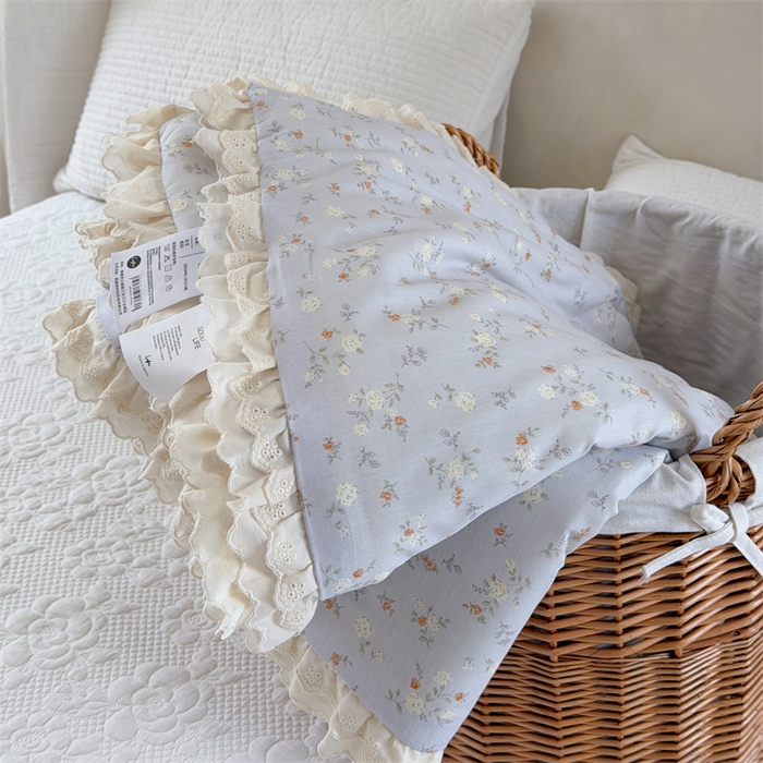 暖生活 2026新款全棉花边款大豆夏被夏凉被空调被 紫兰花语